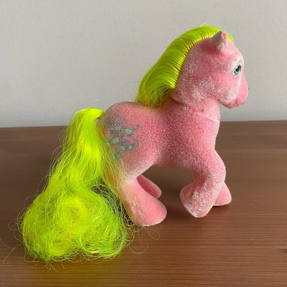 VINTAGE 1980's MY LITTLE PONY G1 SHADY SO SOFT PONY FLOCKED - Picture 2 of 4